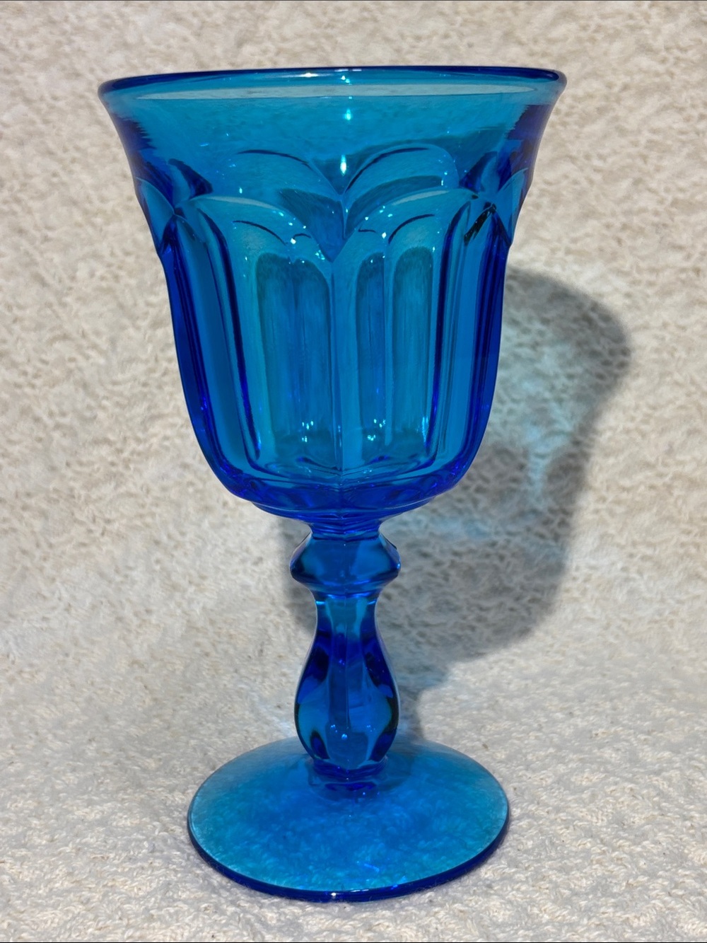 Vintage Imperial Glass Ultra Blue Wine Goblet - Old Williamsburg Footed Glass